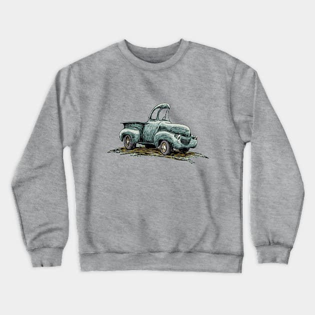 Green Classic Truck Cartoon Crewneck Sweatshirt by ZoeysGarage